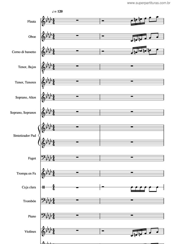 Partitura da música F. Chueca – Agua,Azucarillos Y Aguardiente – Coro De Barquilleros
