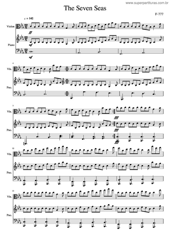 Partitura da música F 777 The Seven Seas Gd For Viola