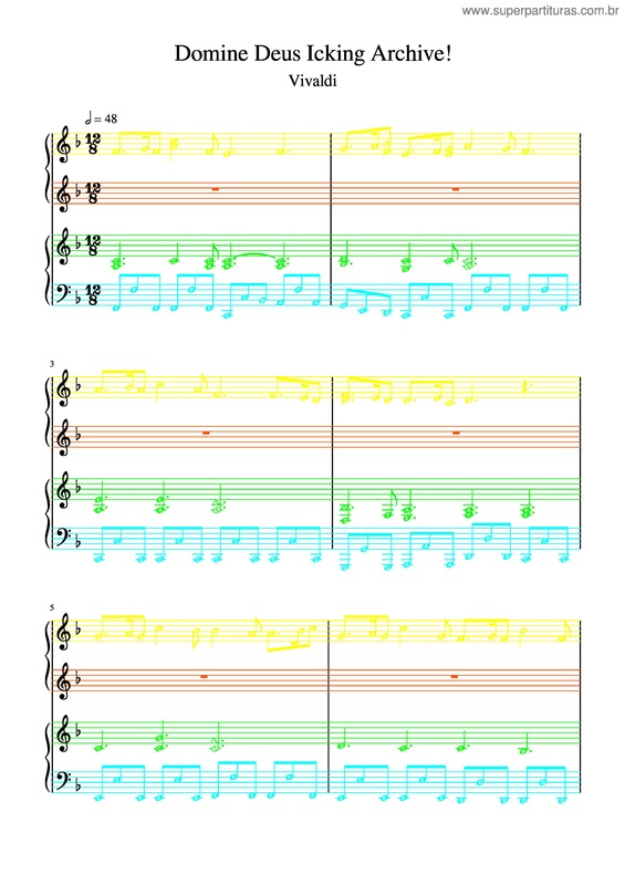 Partitura da música F Major Hard Vivaldi Domine Deus Icking Archive!