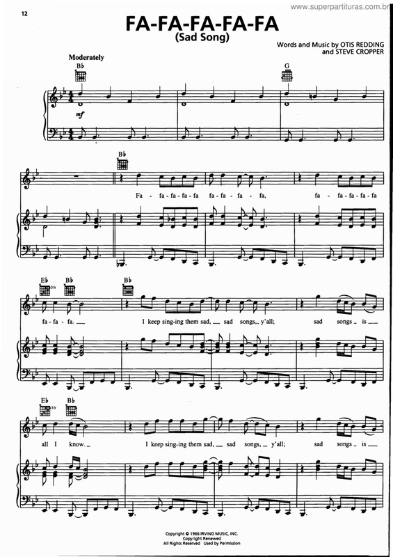 Partitura da música FA-FA-FA-FA-FA