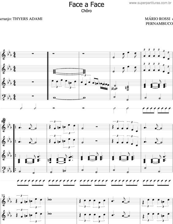 Partitura da música Face A Face v.2