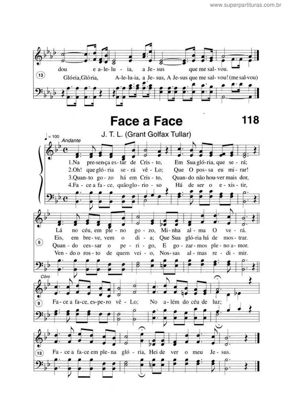 Partitura da música Face A Face v.5