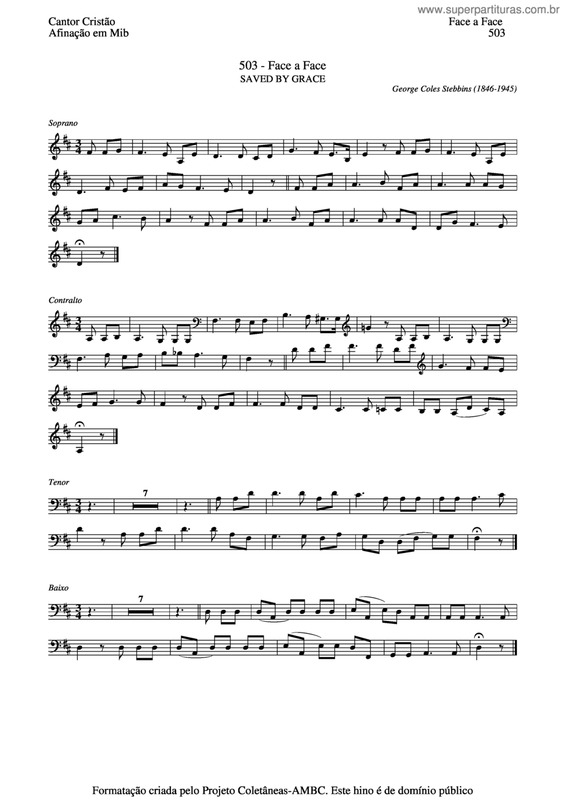 Partitura da música Face A Face v.8