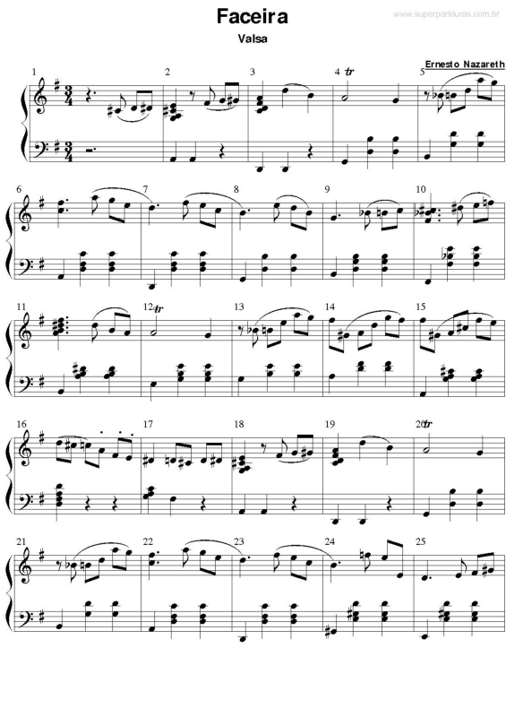 Partitura da música Faceira v.2