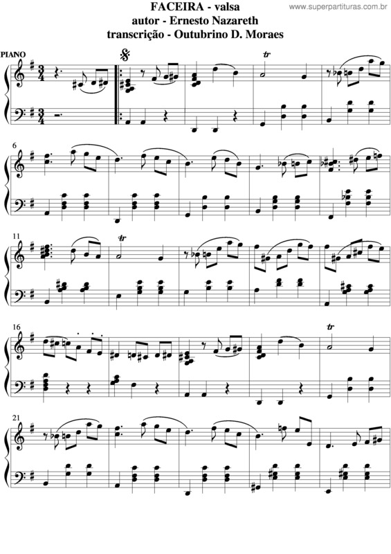 Partitura da música Faceira v.5