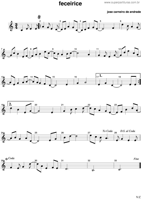 Partitura da música Faceirice