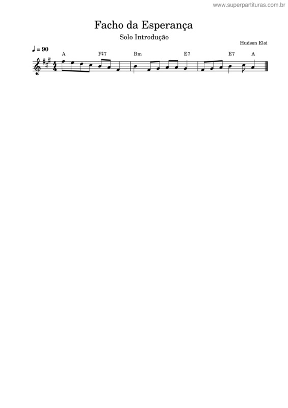 Partitura da música Facho Da Esperança