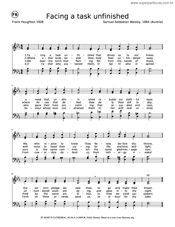 Partitura da música Facing A Task Unfinished – Aurelia