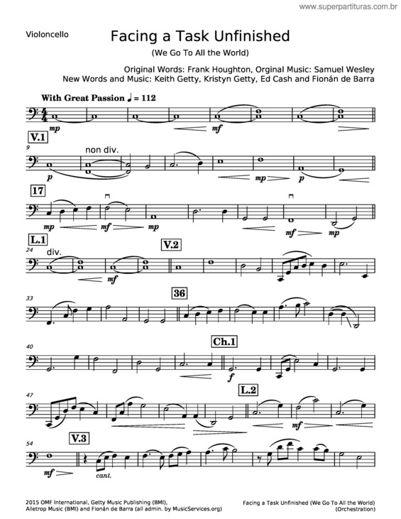 Partitura da música Facing A Task Unfinished – Samuel Wesley v.3