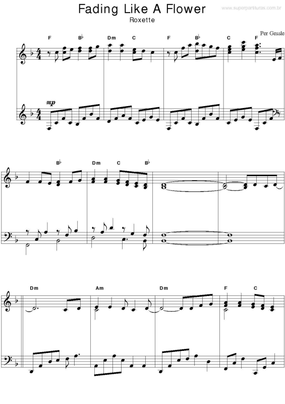 Partitura da música Fading Like a Flower