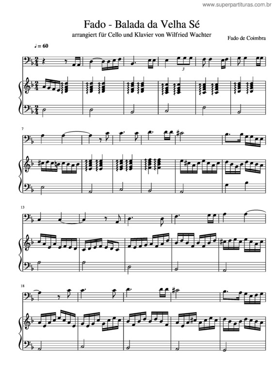 Partitura da música Fado – Balada Da Velha Sé