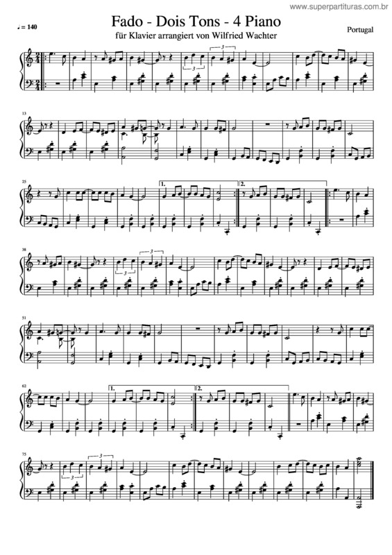 Partitura da música Fado v.5