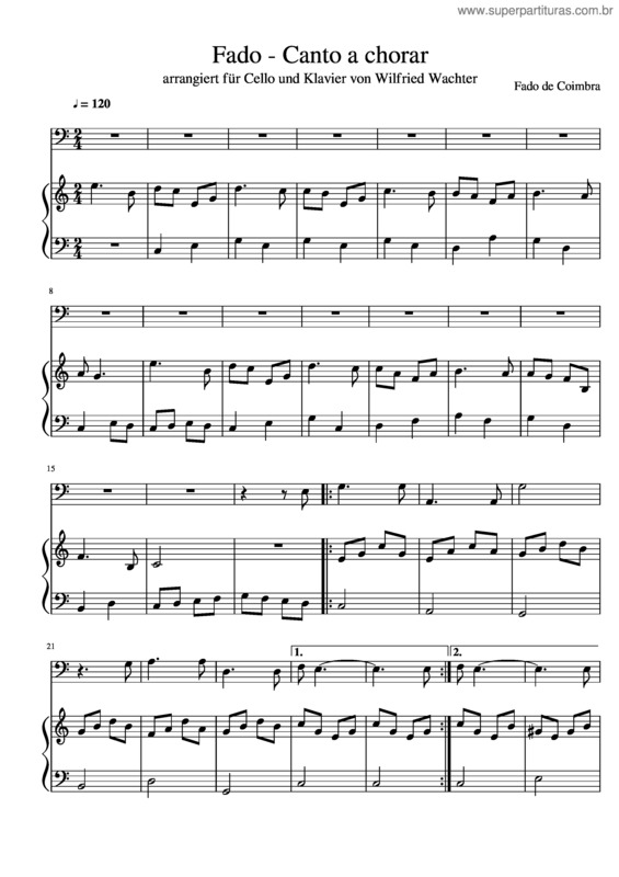Partitura da música Fado