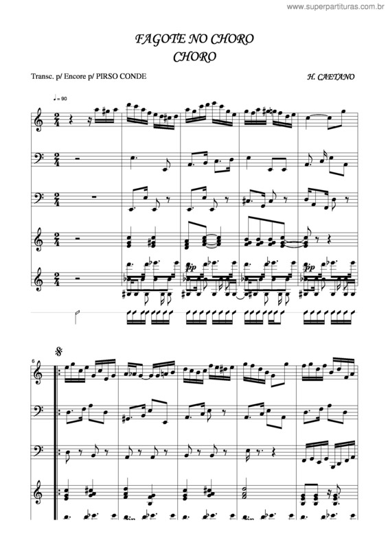 Partitura da música Fagote No Choro v.3