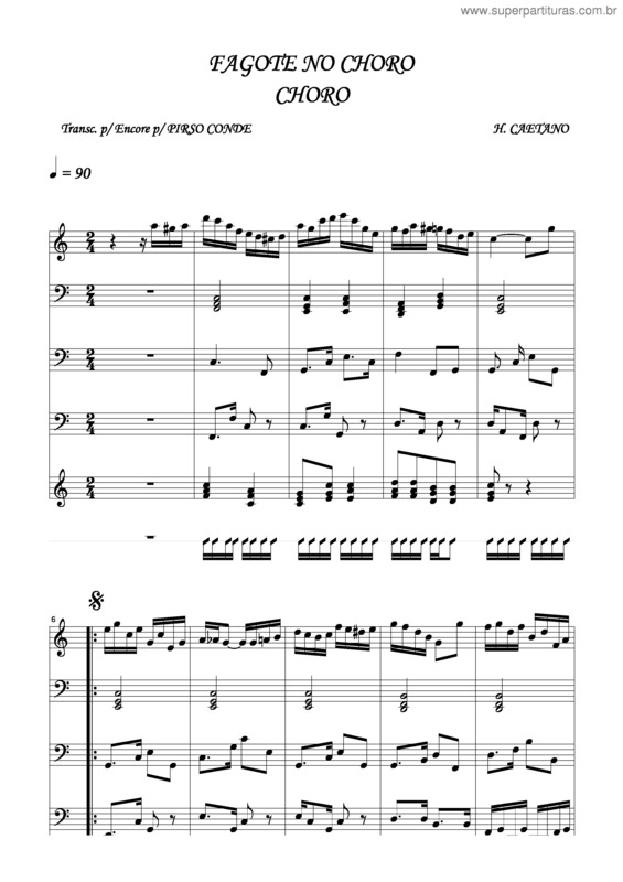 Partitura da música Fagote No Choro v.4