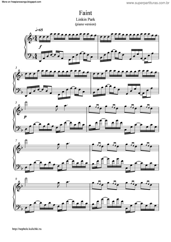 Partitura da música Faint