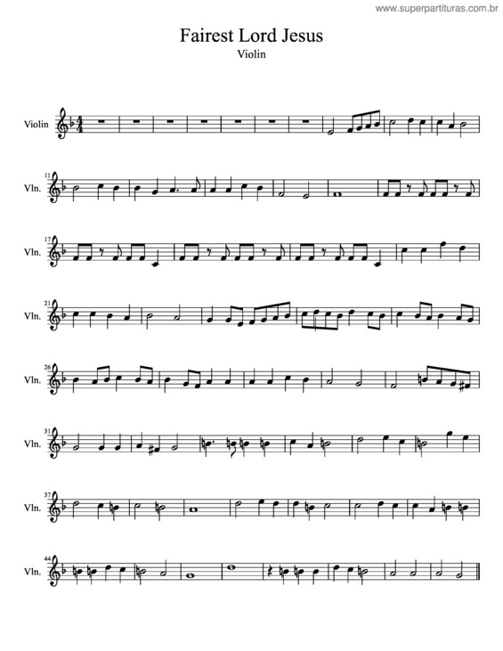 Partitura da música Fairest Lord Jesus v.2