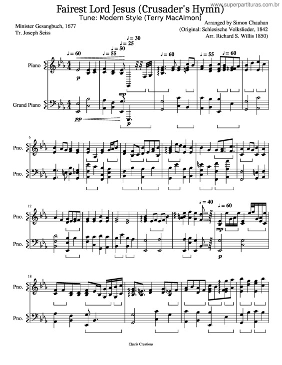 Partitura da música Fairest Lord Jesus v.5