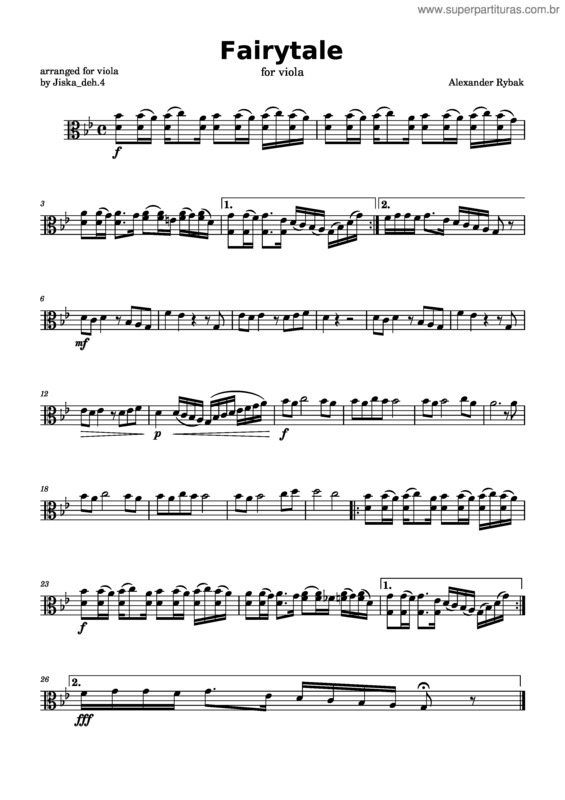 Partitura da música Fairytale For Viola