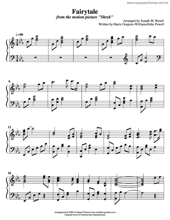 Partitura da música Fairytale