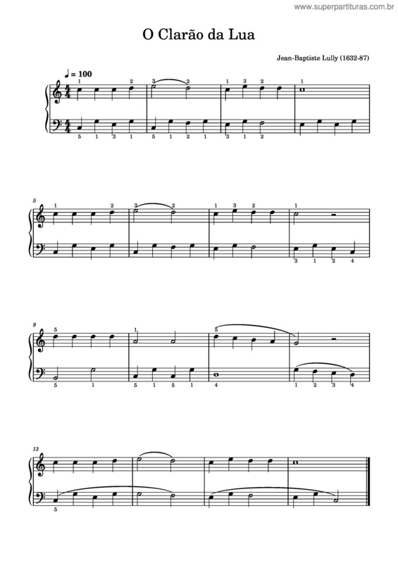 Partitura da música Fais Dodo, Au Claire De La Lune, Frère Jacques – Misc Traditional O Clarão Da Lua