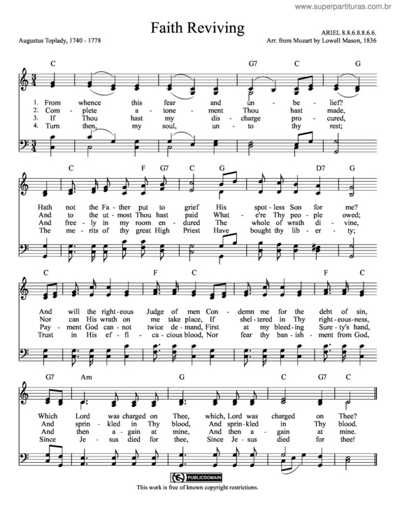 Partitura da música Faith Reviving