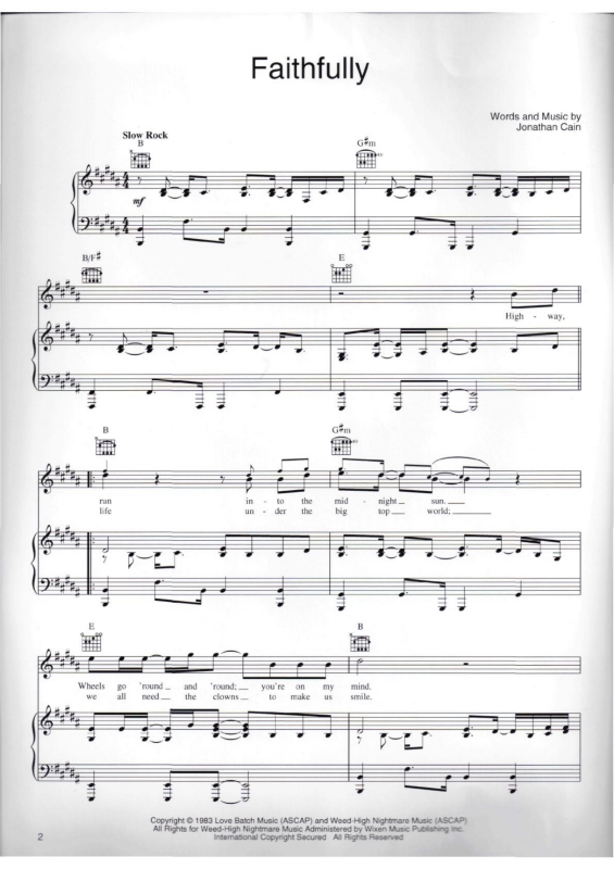 Partitura da música Faithfully v.2