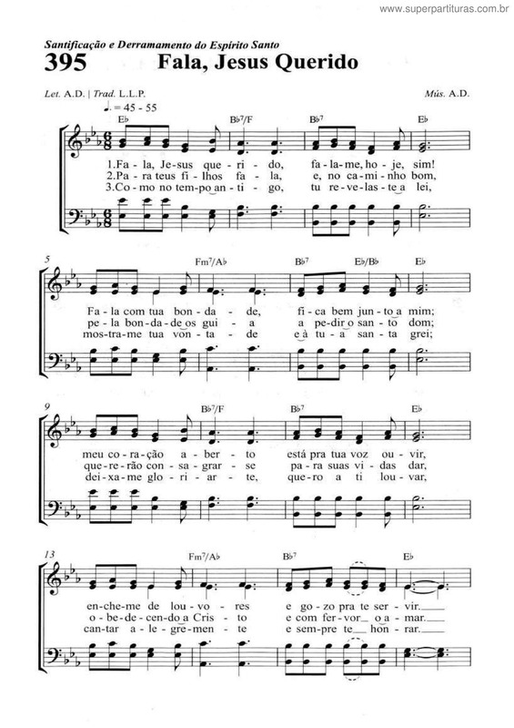 Partitura da música Fala, Jesus Querido v.2