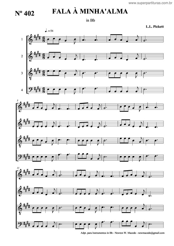 Partitura da música Fala À Minha'alma v.4