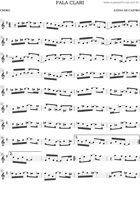 Partitura da música Fala Clari