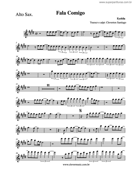 Partitura da música Fala Comigo