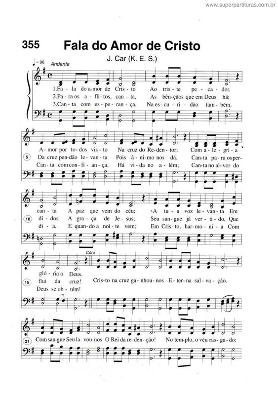 Partitura da música Fala Do Amor De Cristo