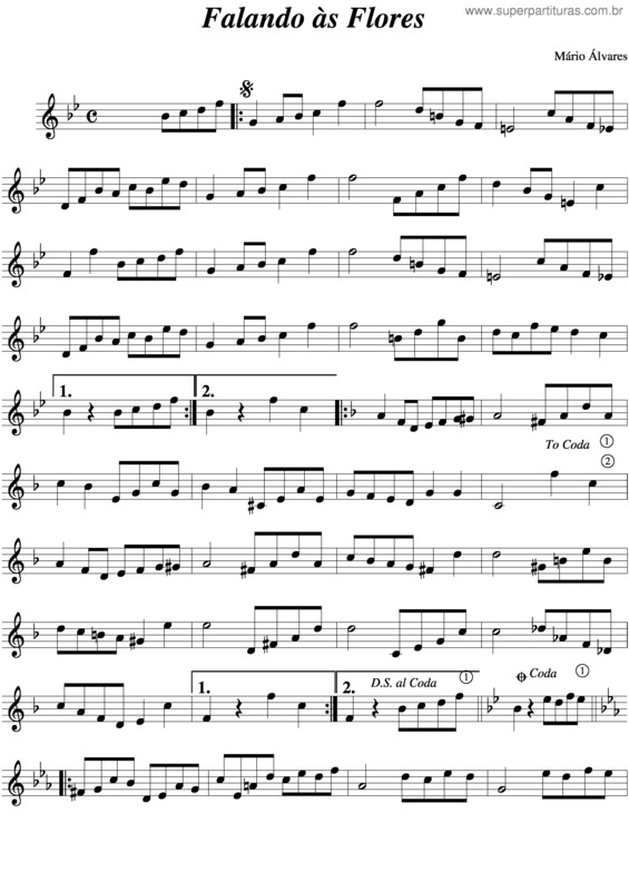 Partitura da música Falando Às Flores