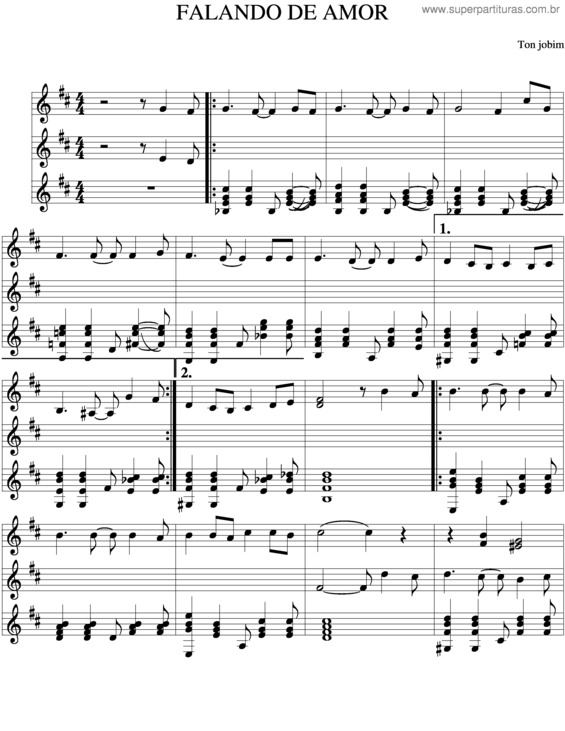 Partitura da música Falando De Amor v.4