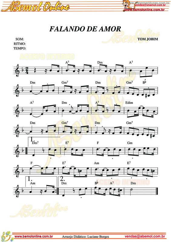 Partitura da música Falando De Amor v.9