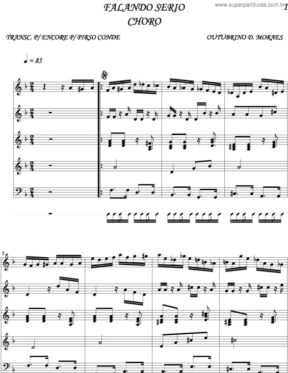 Partitura da música Falando Sério v.2