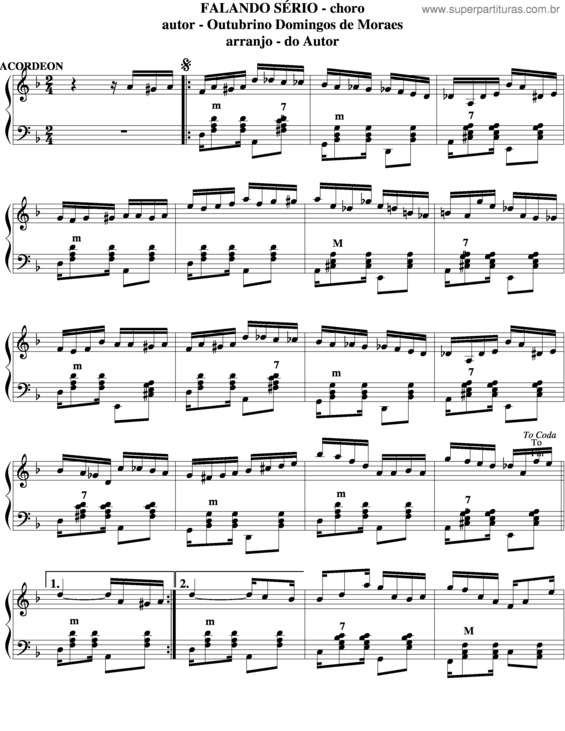 Partitura da música Falando Sério v.3