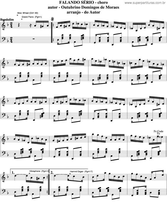 Partitura da música Falando Sério v.5