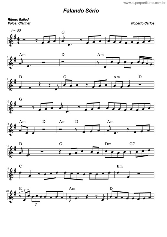 Partitura da música Falando Sério v.7