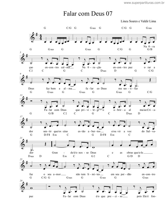 Partitura da música Falar Com Deus