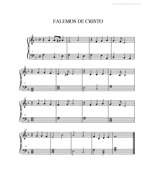 Partitura da música Falemos de Cristo