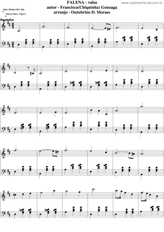 Partitura da música Falena v.3