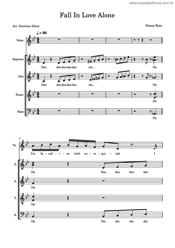 Partitura da música Fall In Love Alone – Stacey Ryan Fall In Love Alone