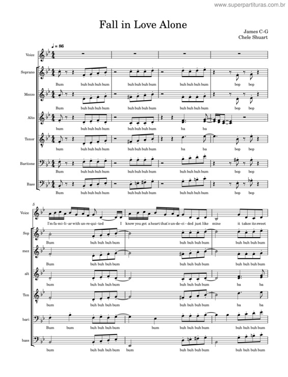 Partitura da música Fall In Love Alone – Stacy Ryan