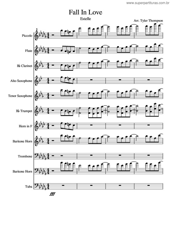 Partitura da música Fall In Love