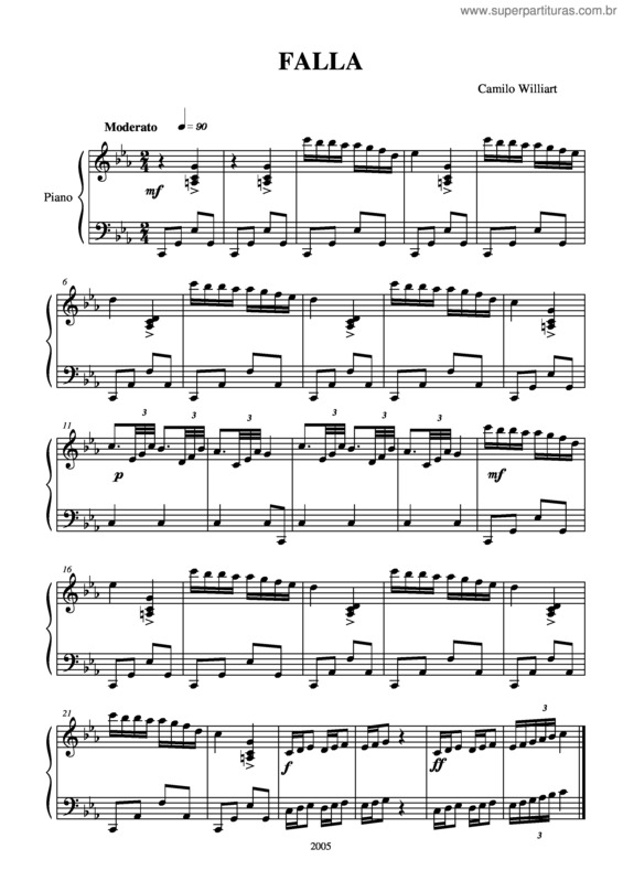 Partitura da música Falla