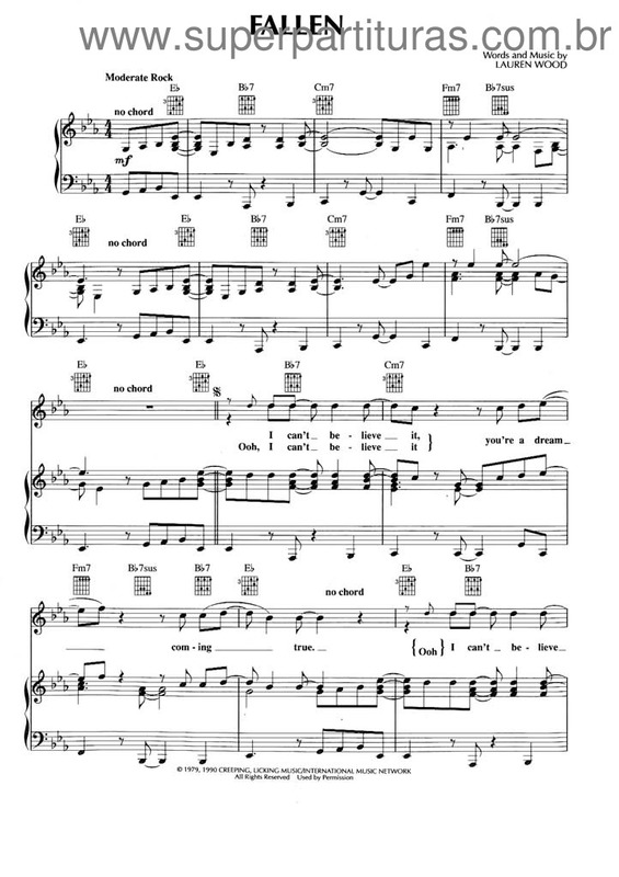 Partitura da música Fallen