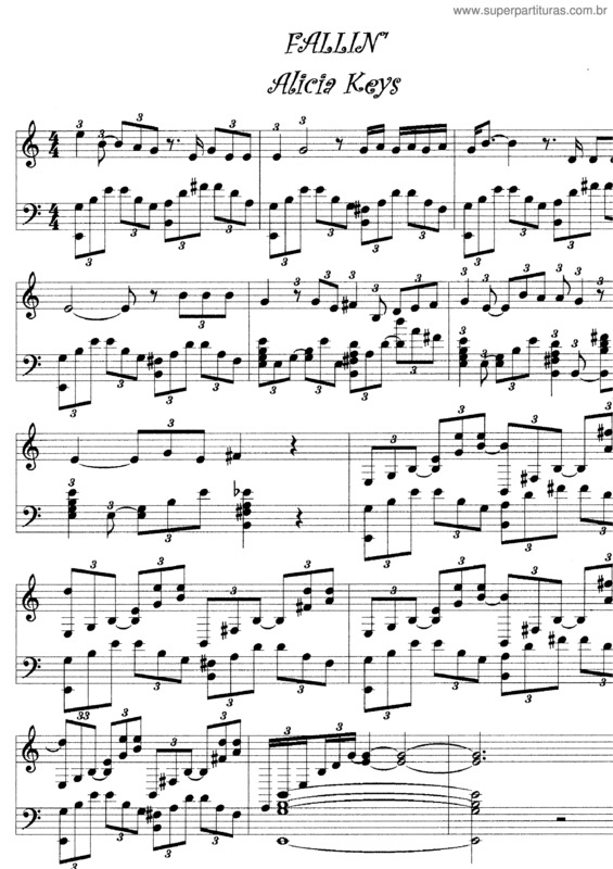 Partitura da música Fallin`