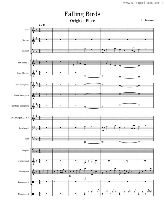 Partitura da música Falling Birds Op. 29 No. 1
