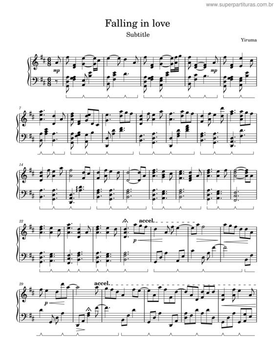 Partitura da música Falling In Love  – Yiruma